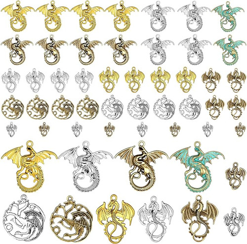 200g 42 Pieces Flying Dragon Charms Pendants Beads Diy Craft