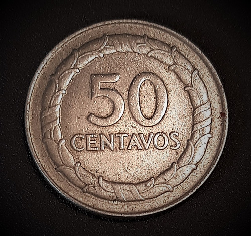 Moneda Colombiana De 50 Centavos Ao 1968