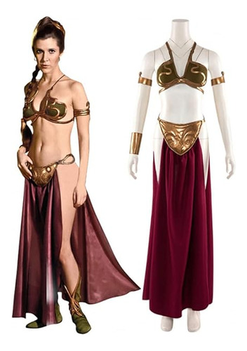 Disfraz Princesa Leia Esclava Uniforme Lenceria Para Mujer T