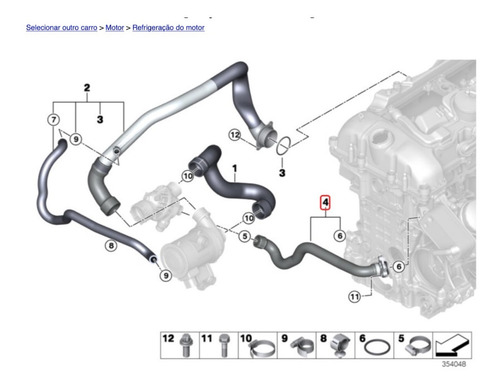 Mangueira Flange N55 Bmw F15 X5 35ix F16 X6 2012-19