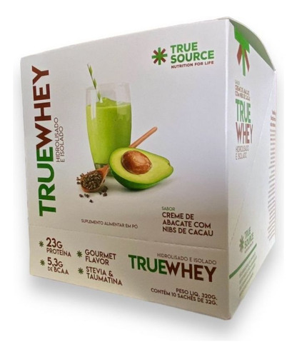 True Whey Display 320g (10 Sachês De 32g) Abacate Com Cacau