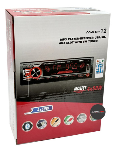 Autoradio 1din Universal Mar Mp3 Usb Bt