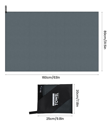 Toalla De Microfibra 160x80 Cm Con Bolsa De Transporte