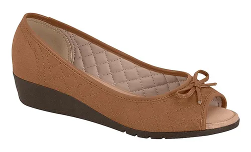 Peep toe hotsell anabela baixo