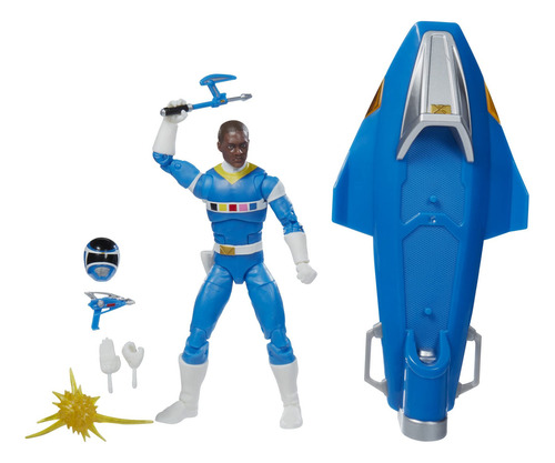 Ranger Espacial Azul Y Deslizador Galáctico Figura De Acci