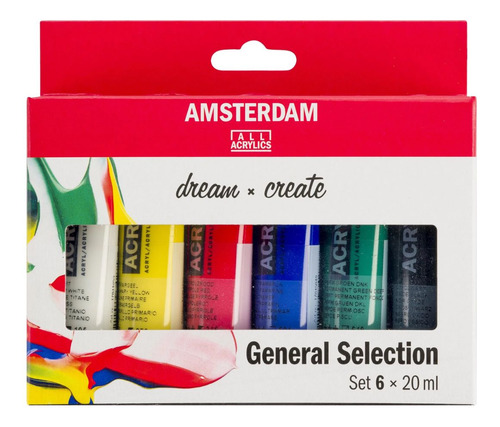 Acrílico Amsterdam Pack 6 Colores 20ml Selección General