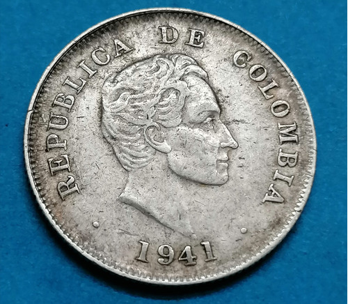 Colombia Moneda 20 Centavos Plata 1941