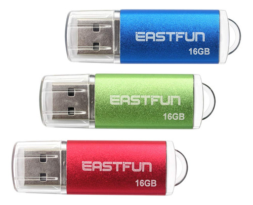 Eastfun Paquete De 3 Unidades De Memoria Usb 2.0 De 16 Gb, U