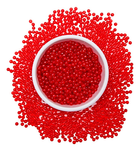 Perla Acrilico Imitación Cristal Redonda 6mm Facetada Roja