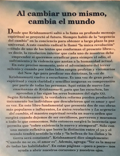 Las Enseñanzas De Krishnamurti - Libro Recopilación (Usado)