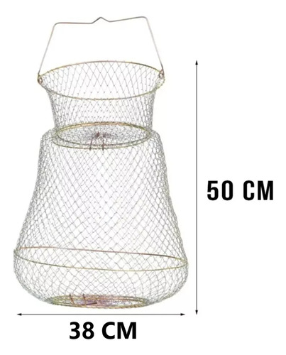 Viveiro Pesca Peixe De Arame Retrátil Com Tampa 38cm Lamazon