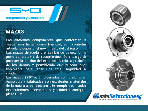 Par Mazas Ruedas Traseras Chevrolet Spark 16-21 Syd