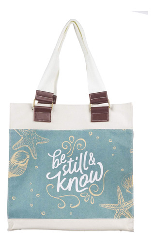 Christian Art Gifts Bolsa De Lona Azul, Be Still And Know S.