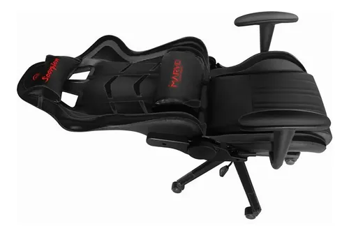 Silla de escritorio Marvo CH-106 gamer ergonómica negra con tapizado de cuero sintético