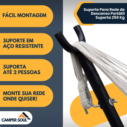 Suporte Rede Descanso Dormir Ar Livre Portatil Suport 250 Kg