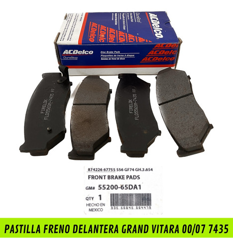 Pastilla Freno Delantera Grand Vitara 00/07 7435