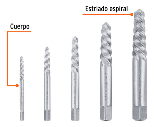 Juego De 5 Extractores De Tornillos 14512 Truper