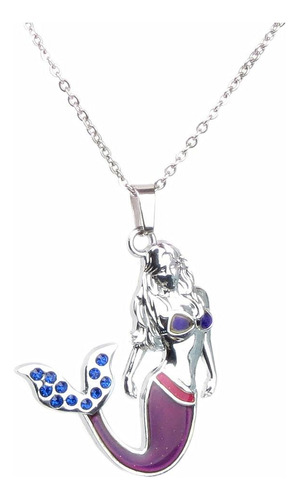 Colgante De Cristal Azul Mermaid Mood Colour Change Colgante