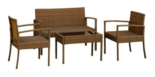Imagen 4 de 6 de Juego Terraza Patio 4 Personas Living Exteriores Símil Ratán