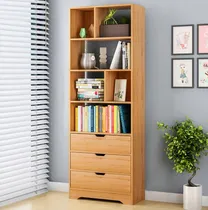 Comprar Moderno Librero 4 Repisas 3 Cajones Atom Duna Tu Mesita
