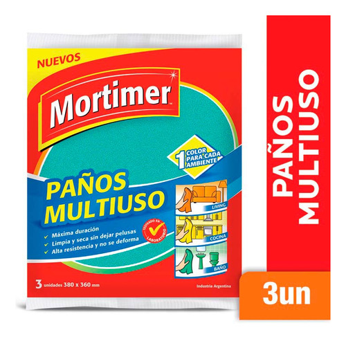 Paño  Multcolor 3 Un Mortimer Trapos D/piso - Rejill Pro