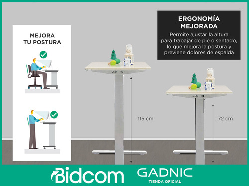 Escritorio Regulable Simple Gadnic 120x60x18 Ajuste Altura