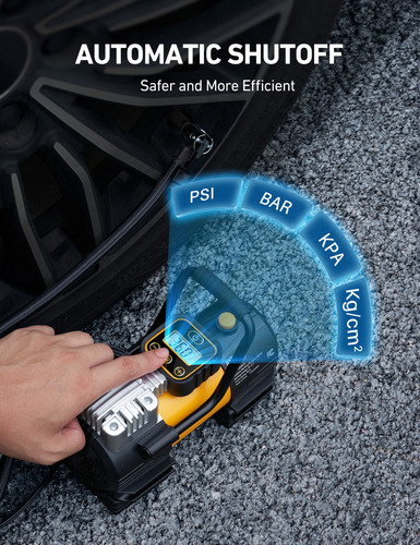 Astroai Inflador De Neumáticos Compresor De Aire Portátil 12v Color Amarillo Fase Eléctrica Monofásica Frecuencia 150 Psi Compresor De Llantas, Compresor De Aire,ibomba De Aire Para Carro Amarillo