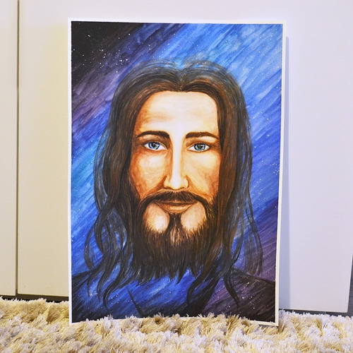 Imagem 4 de 7 de Pintura Em Aquarela Jesus Cósmico