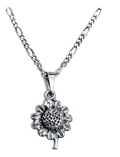 Dije Collar Girasol Incluye Cadena 100% Plata Solida 925 M2