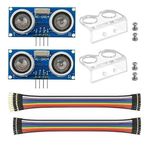 2 Sensores Ultrasónico Hc Sr04 3-5v + Base Soporte Acrílico