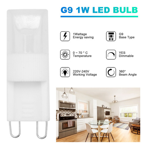 Lámpara Led G9 De Color Blanco Cálido, Proyector De Alta Pot