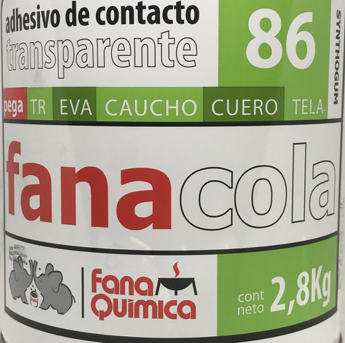 Adhesivo De Contacto Transparente Fana 86x2,8kg Color Incoloro