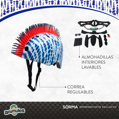 Imagen 5 de 10 de Casco Niños Punk Para Bicicleta Monopatín Rollers Patín