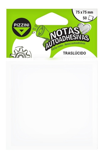 Nota Taco Autoadhesivo Pizzini 75 X 75 Blanco Traslucido