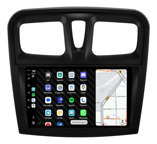 Multimidia Logan 15/19 9p Android 14 Carplay 4gb 64gb