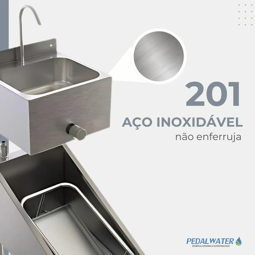 Kit 2 Lavatorio Lava Botas + Pia Assepsia Aço Inox Completo