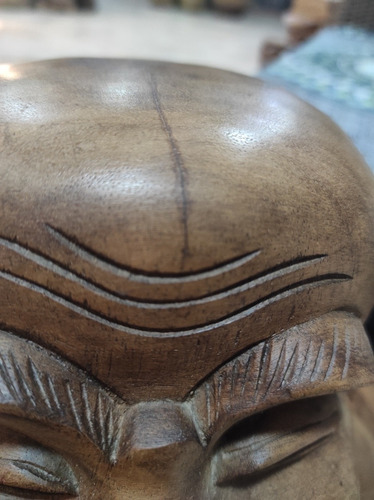 Imagen 5 de 6 de Buda Madera Sonriente Feng Shui Artesanal 50 Cm Bali