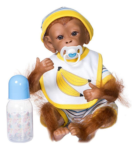 Desenhe 40 Cm Brown Skin Monkey Bebe Doll Reborn Orangotans
