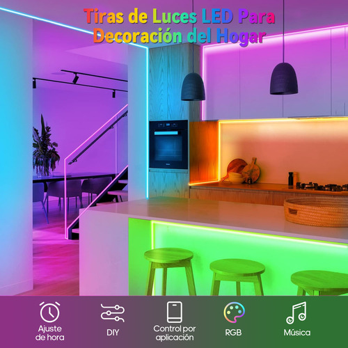 Tira De Luces Bluetooth Control 20m 5050 Rgb Led Para Cuarto