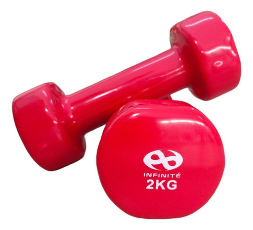 Infinité Par De Mancuernas Forro De Vinil 2kg If-v2 Rojo