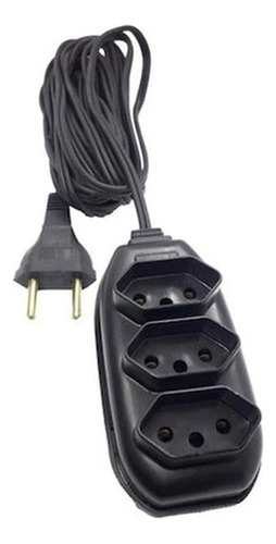 Extensão Plug Elétrico 2m E 3 Tomadas 2p 10a Cabo Paralelo 110V/220V