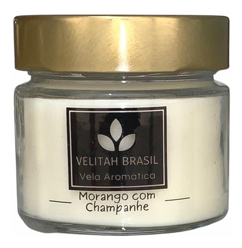 Imagem 2 de 7 de Vela Aromática Premium Morango Champ 140g 30h Aromatizada