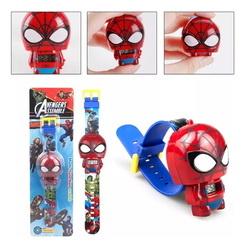 Reloj Digital Spiderman Pulsera De Mano  Pequeño Pies Botón