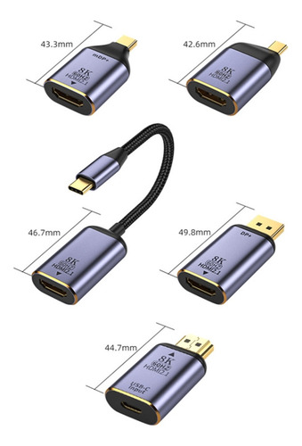 Convertidor Tipo C Hembra A Hdmi Macho 8k, Estilo: 8k-002