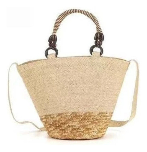 Bolsa De Palha Média Feminina Branco Lace Lore