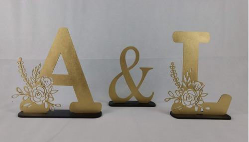 Letras Florales De Madera Con Base Para Adorno