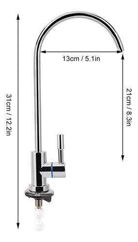 Purificador Ósmosis Inversa Con Grifo Filtro Ro 1/4 Pulgadas