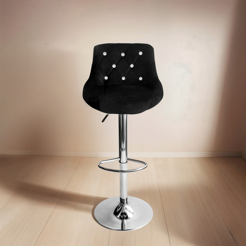 Taburetes Banqueta Silla Barra Desayunadora Bene Mobili X2u. Cromado Negro