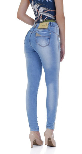 Calça Jeans Levanta Bumbum Zigma Brilho Azul