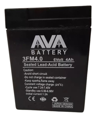 Bateria 6/4 Amp Marca Ava Para Lámparas,carritos Ups